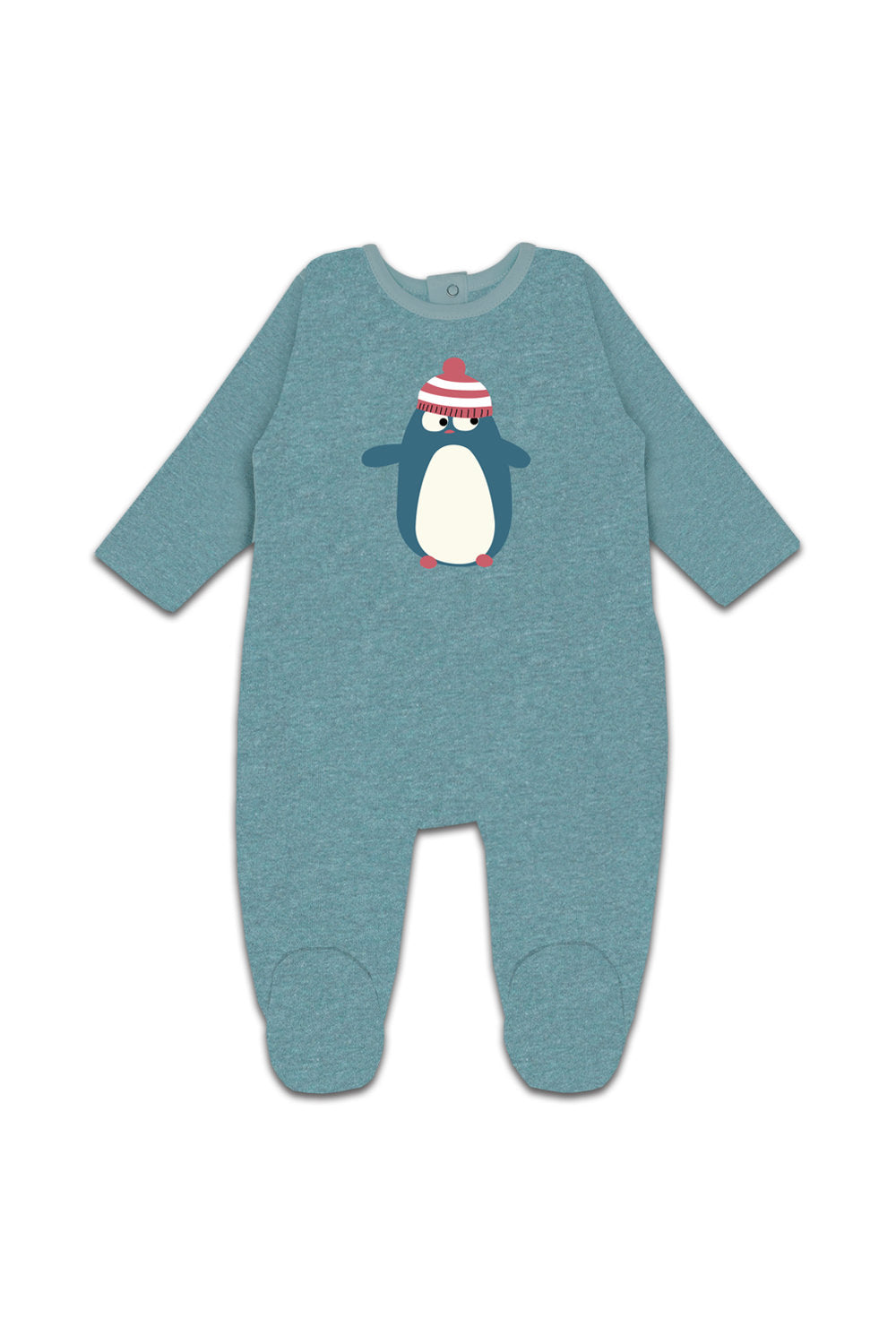 Pyjama Grenouillere Pingouin Bleu Clair